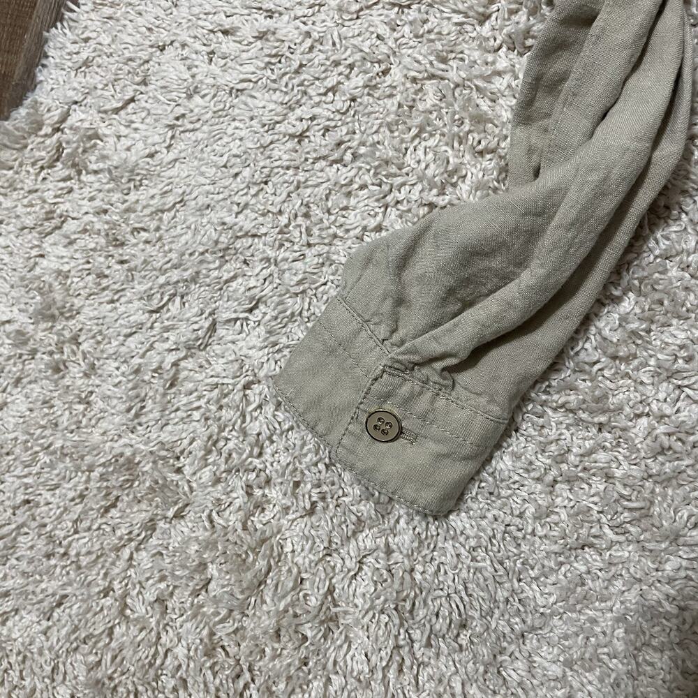 J.McLaughlin Size XS Khaki Button Down Linen Blend Vista Utility Jacket - Picture 4 of 7